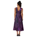 Feather Pattern Texture Form Sleeveless Cross Front Cocktail Midi Chiffon Dress View4