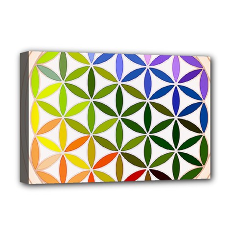 Mandala Rainbow Colorful Deluxe Canvas 18  X 12  (stretched)