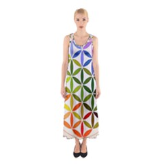 Mandala Rainbow Colorful Sleeveless Maxi Dress