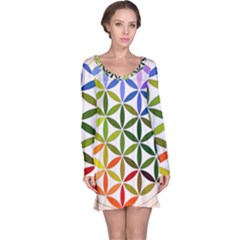 Mandala Rainbow Colorful Long Sleeve Nightdress