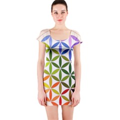 Mandala Rainbow Colorful Short Sleeve Bodycon Dress