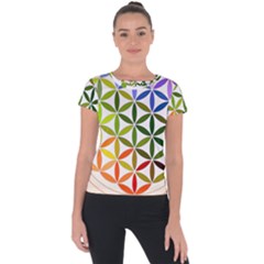 Mandala Rainbow Colorful Short Sleeve Sports Top 