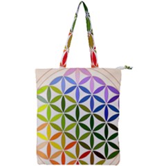 Mandala Rainbow Colorful Double Zip Up Tote Bag