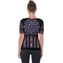 Chartres Cathedral Notre Dame De Paris Stained Glass Shoulder Cut Out Short Sleeve Top View2