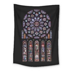 Chartres Cathedral Notre Dame De Paris Stained Glass Medium Tapestry