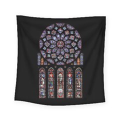 Chartres Cathedral Notre Dame De Paris Stained Glass Square Tapestry (small)