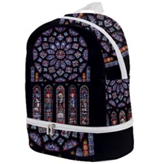 Chartres Cathedral Notre Dame De Paris Stained Glass Zip Bottom Backpack by Grandong