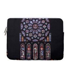 Chartres Cathedral Notre Dame De Paris Stained Glass 13  Vertical Laptop Sleeve Case With Pocket by Grandong