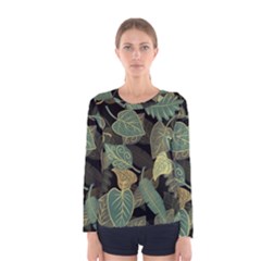 Autumn Fallen Leaves Dried Leaves Women s Long Sleeve T-shirt