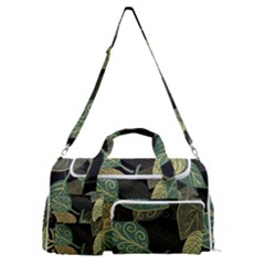 Autumn Fallen Leaves Dried Leaves Sports Gym Duffle Bag With Shoe Compartment by Grandong