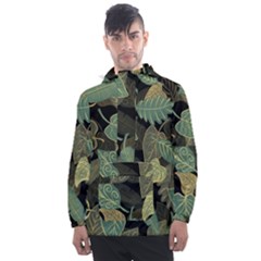 Autumn Fallen Leaves Dried Leaves Men s Front Pocket Pullover Windbreaker