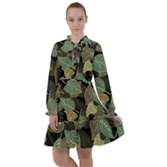 Autumn Fallen Leaves Dried Leaves All Frills Chiffon Dress by Grandong