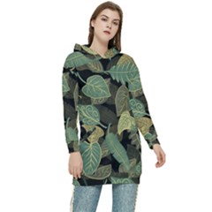 Autumn Fallen Leaves Dried Leaves Women s Long Oversized Pullover Hoodie