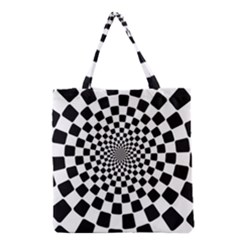 Geomtric Pattern Illusion Shapes Grocery Tote Bag by Grandong