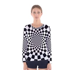 Geomtric Pattern Illusion Shapes Women s Long Sleeve T-shirt