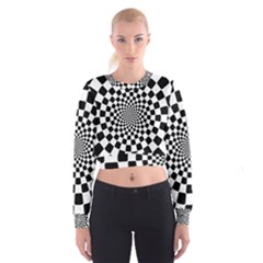 Geomtric Pattern Illusion Shapes Cropped Sweatshirt