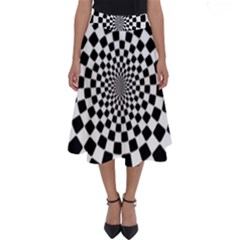 Geomtric Pattern Illusion Shapes Perfect Length Midi Skirt