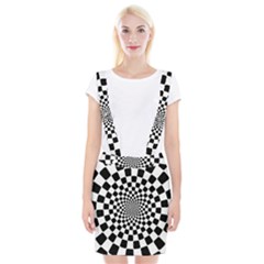 Geomtric Pattern Illusion Shapes Braces Suspender Skirt