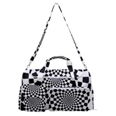 Geomtric Pattern Illusion Shapes Sports Gym Duffle Bag With Shoe Compartment by Grandong