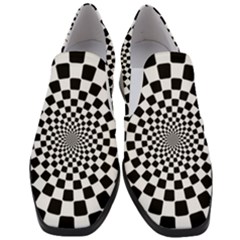 Geomtric Pattern Illusion Shapes Women Slip On Heel Loafers