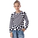 Geomtric Pattern Illusion Shapes Kids  Long Sleeve T-Shirt with Frill  View1