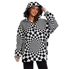 Geomtric Pattern Illusion Shapes Women s Ski And Snowboard Waterproof Breathable Jacket by Grandong