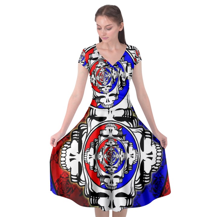 The Grateful Dead Cap Sleeve Wrap Front Dress