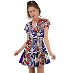 The Grateful Dead Flutter Sleeve Wrap Dress by Grandong