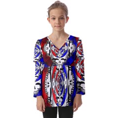 The Grateful Dead Kids  V Neck Casual Top by Grandong