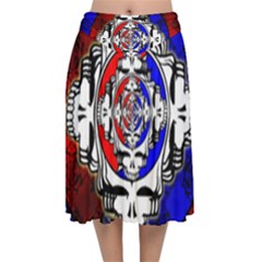 The Grateful Dead Velvet Flared Midi Skirt