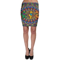 Dead Dancing Bears Grateful Dead Pattern Bodycon Skirt by Grandong