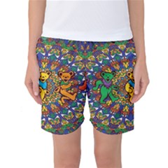 Dead Dancing Bears Grateful Dead Pattern Women s Basketball Shorts by Grandong