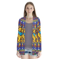 Dead Dancing Bears Grateful Dead Pattern Drape Collar Cardigan by Grandong