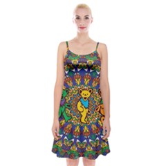 Dead Dancing Bears Grateful Dead Pattern Spaghetti Strap Velvet Dress by Grandong