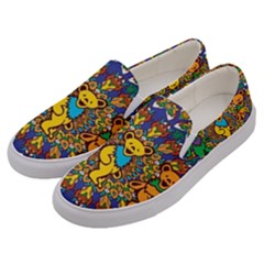 Dead Dancing Bears Grateful Dead Pattern Men s Canvas Slip Ons by Grandong