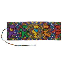 Dead Dancing Bears Grateful Dead Pattern Roll Up Canvas Pencil Holder (m) by Grandong