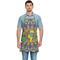 Dead Dancing Bears Grateful Dead Pattern Kitchen Apron by Grandong