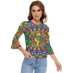 Dead Dancing Bears Grateful Dead Pattern Bell Sleeve Top