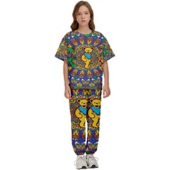 Dead Dancing Bears Grateful Dead Pattern Kids  T-shirt And Pants Sports Set by Grandong