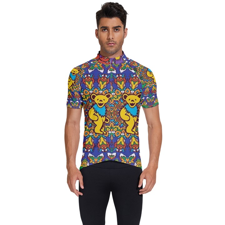 Dead Dancing Bears Grateful Dead Pattern Men s Short Sleeve Cycling Jersey