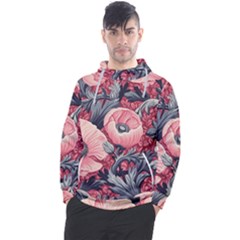 Vintage Floral Poppies Men s Pullover Hoodie by Grandong