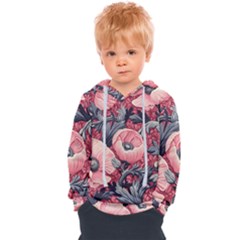 Vintage Floral Poppies Kids  Overhead Hoodie