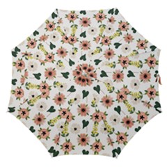 Flower White Pattern Floral Straight Umbrellas