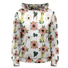 Flower White Pattern Floral Women s Pullover Hoodie