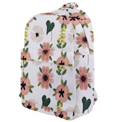 Flower White Pattern Floral Classic Backpack