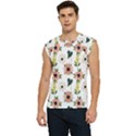 Flower White Pattern Floral Men s Raglan Cap Sleeve T-Shirt View1