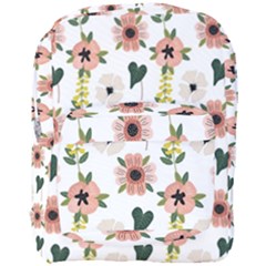 Flower White Pattern Floral Full Print Backpack by anzea