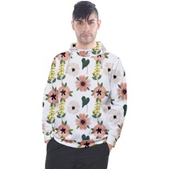 Flower White Pattern Floral Men s Pullover Hoodie