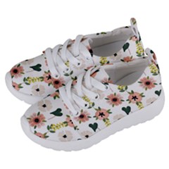 Flower White Pattern Floral Kids  Lightweight Sports Shoes