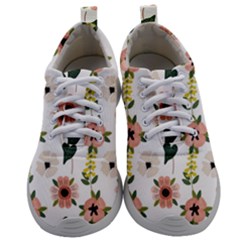 Flower White Pattern Floral Mens Athletic Shoes